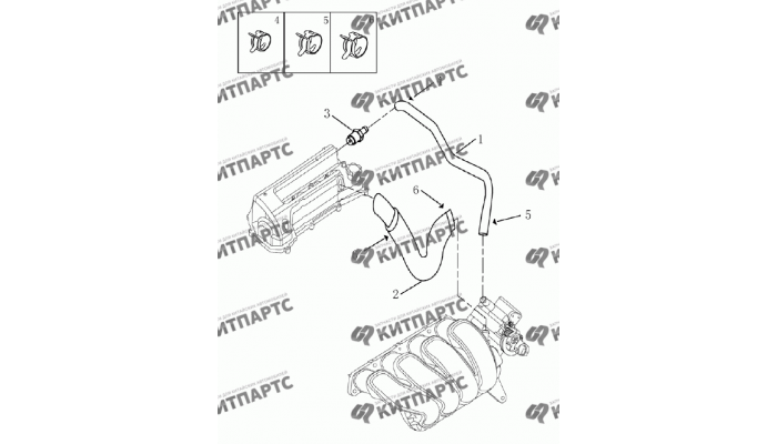 Вентиляция картер (1,8 L) Geely Emgrand (EC7)